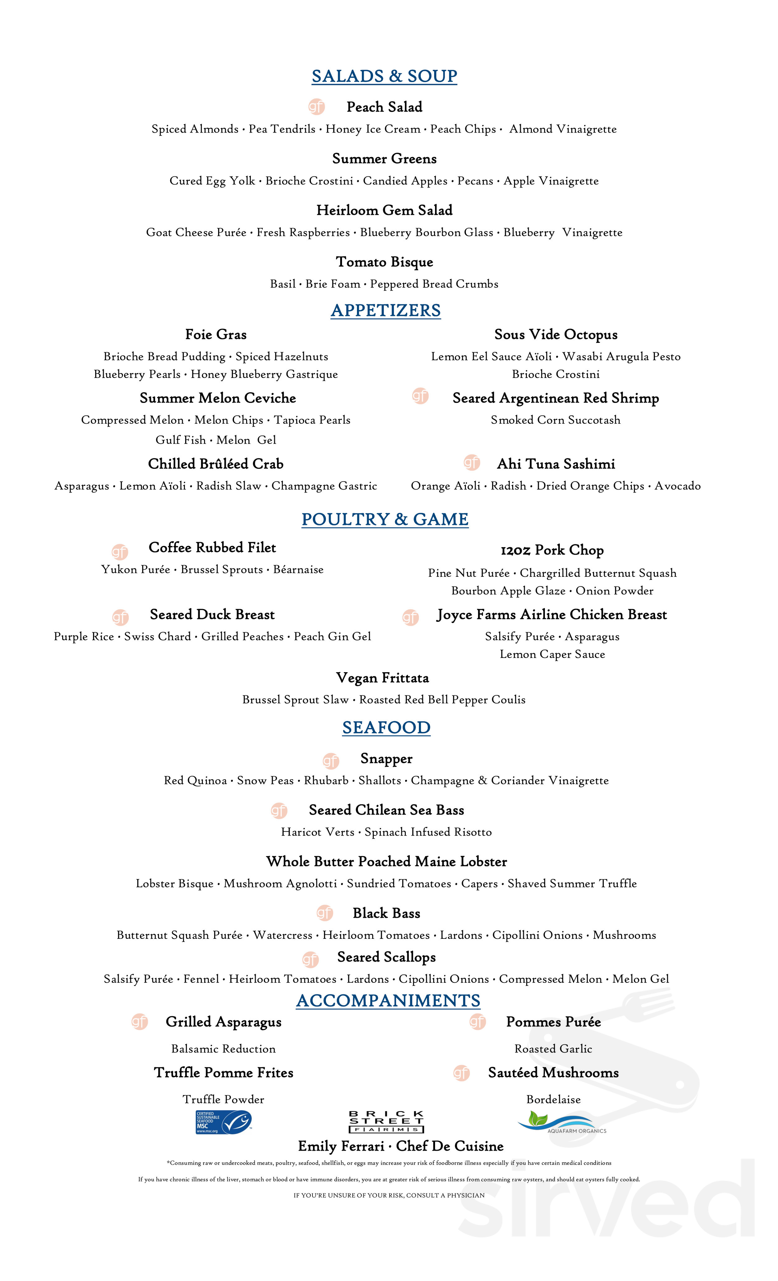 Maritana menu in St Pete Beach, Florida, USA