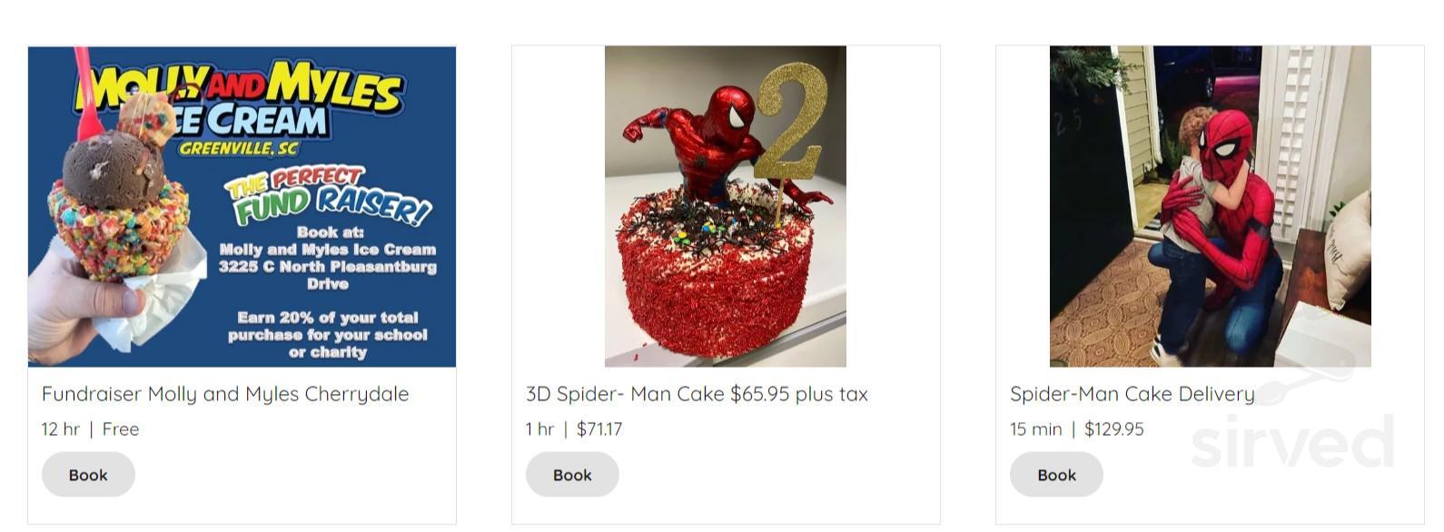 Molly and Myles Ice Cream Cherrydale menu in Greenville, South Carolina