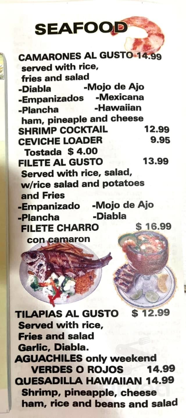 Charros Tacos menu in Hammond, Indiana, USA