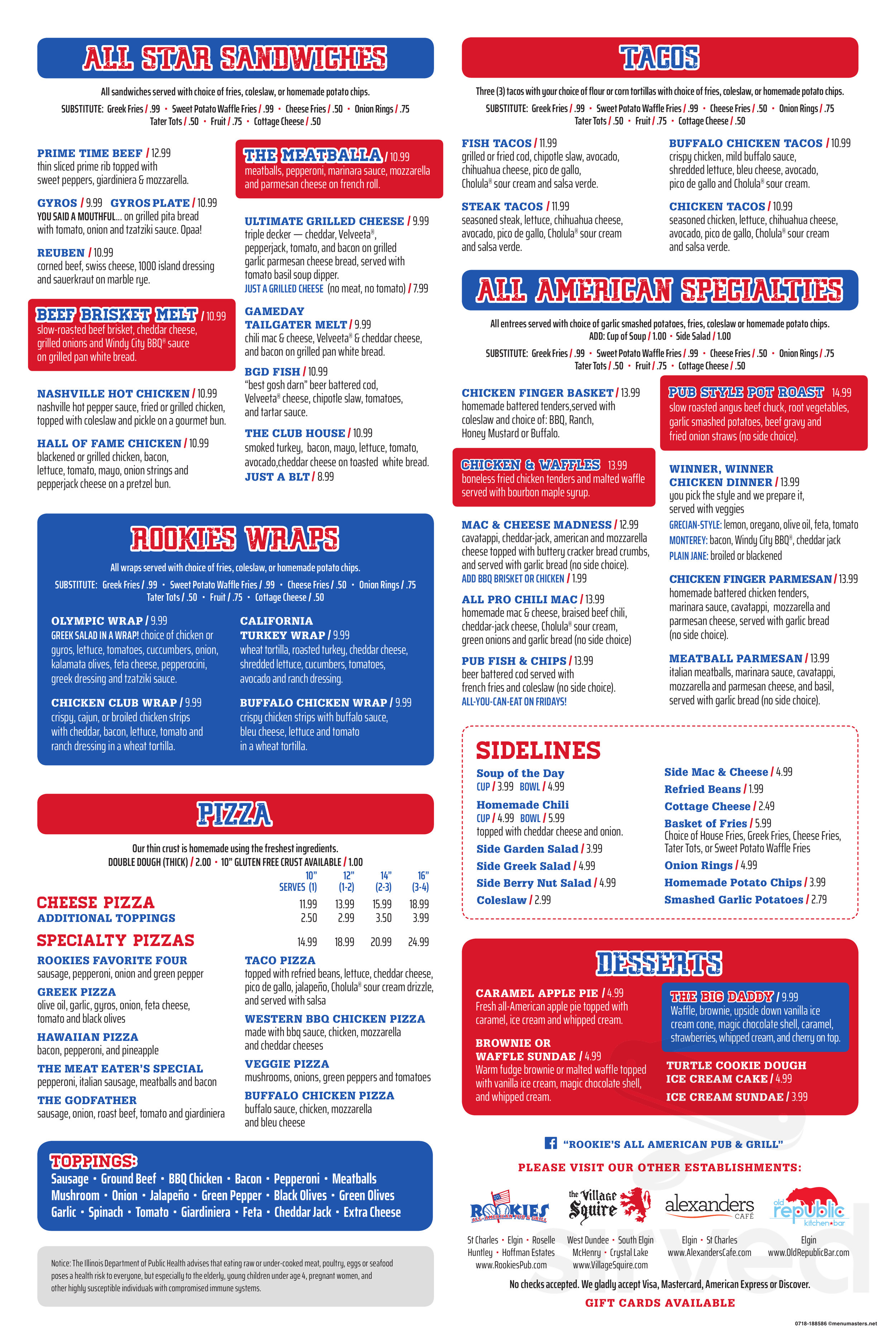 rookies sports bar and grill elgin