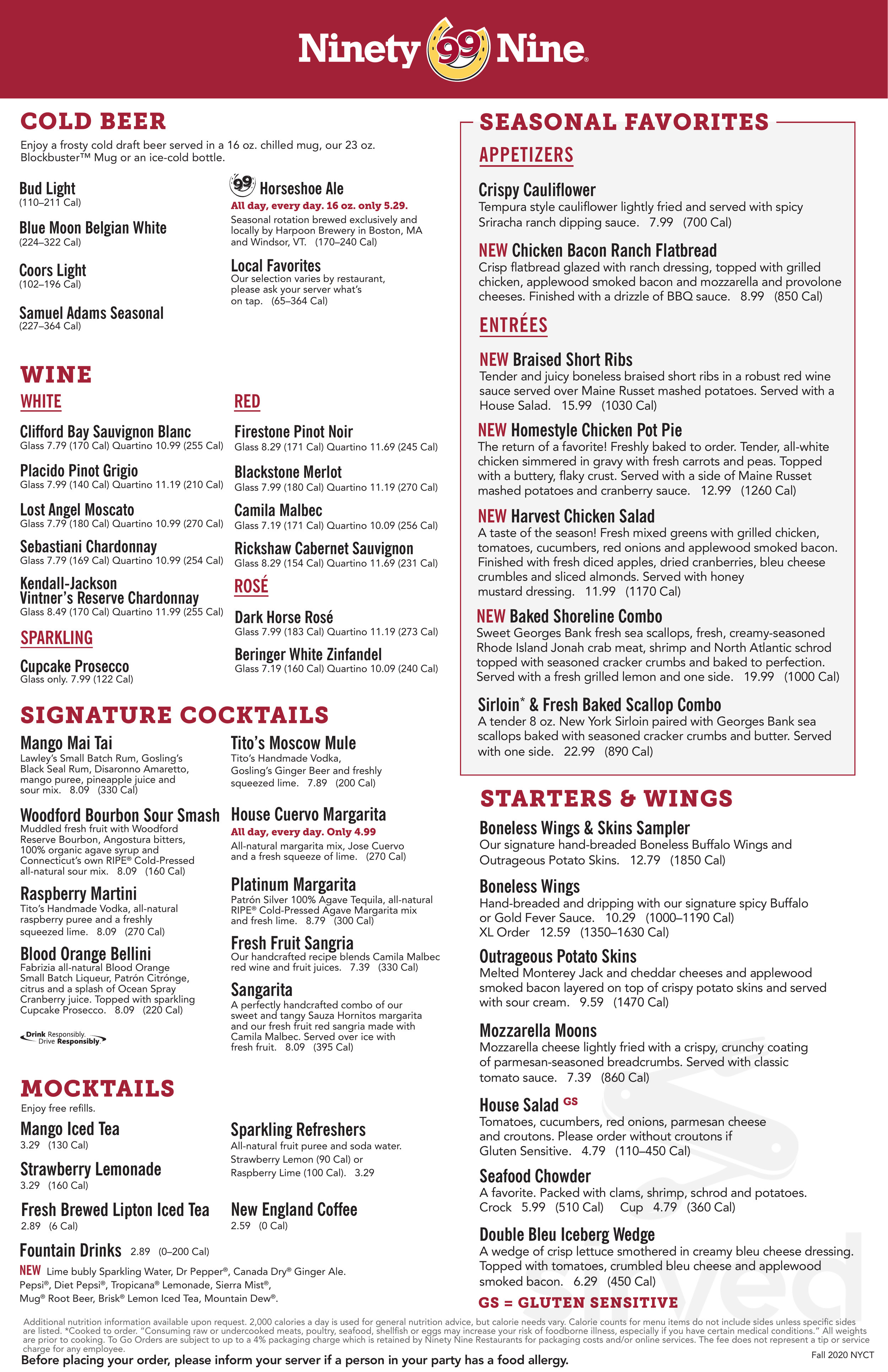 99 deals restaurant menu