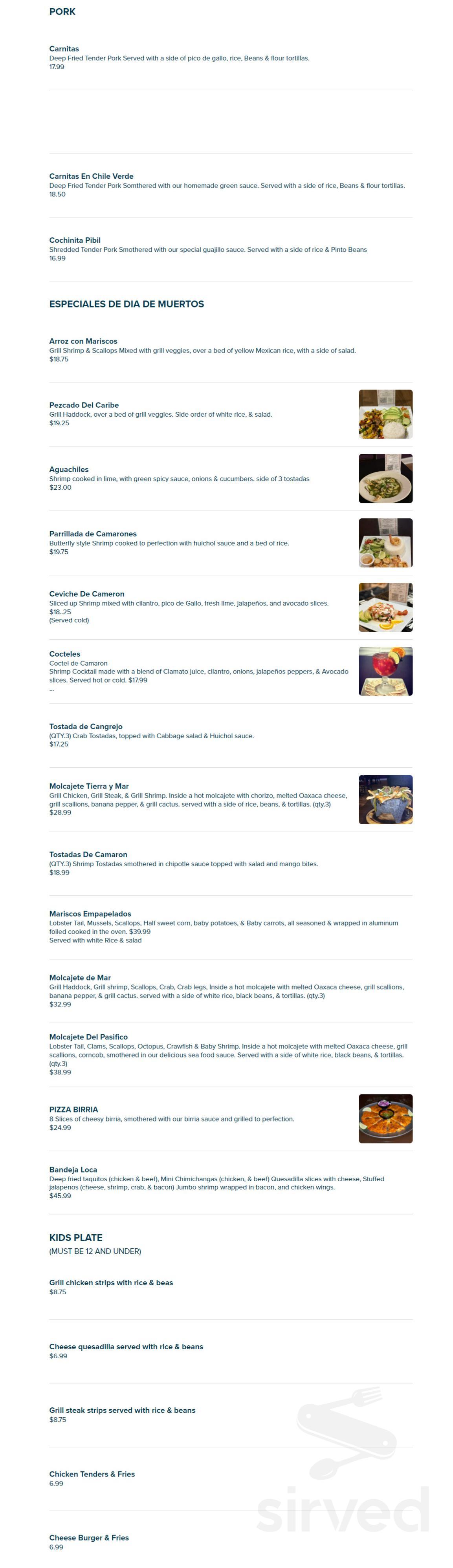 Day Of The Dead Mexican Taqueria menu in Litchfield, New Hampshire, USA