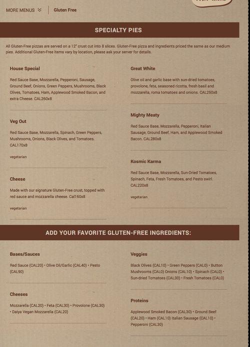 Mellow Mushroom menu in Montgomery, Alabama, USA