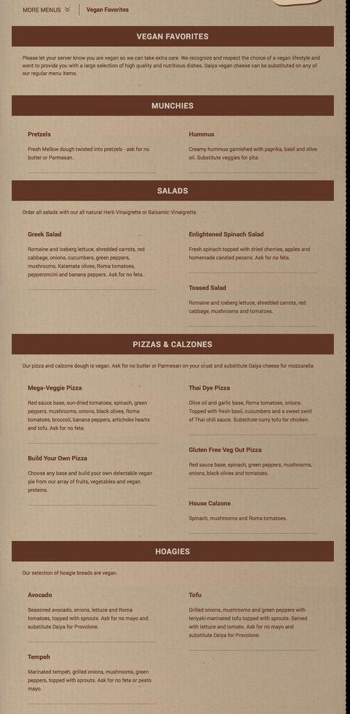 Mellow Mushroom menu in Montgomery, Alabama, USA