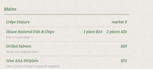 Menu for Beasley House Bistro in Hamilton, ON | Sirved