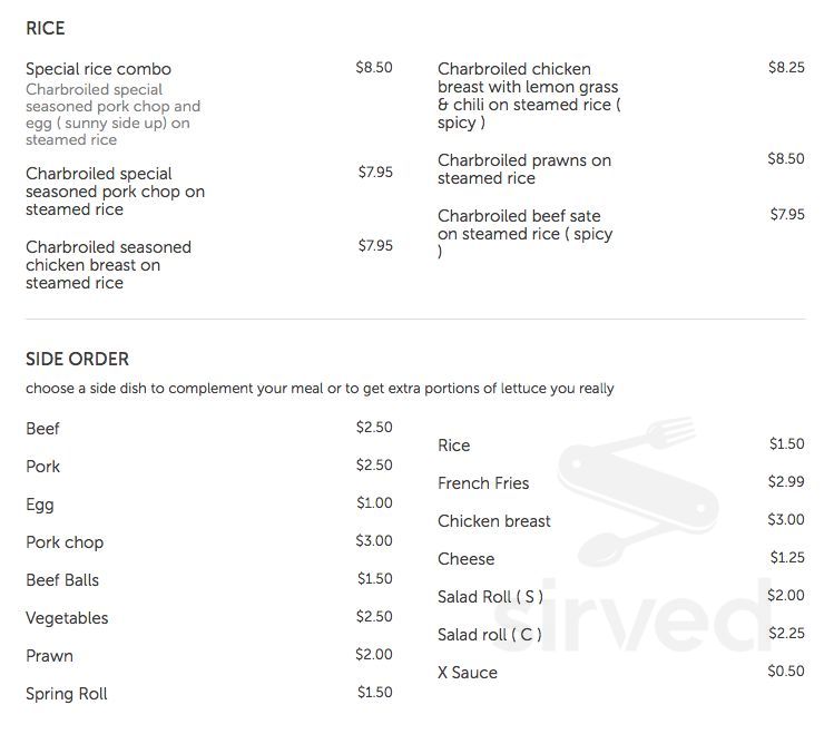 Pho East Lake Restaurant menu in Airdrie, Alberta, Canada