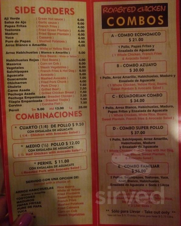 Super Pollo Menu.pdf Super Pollo menu in Queens, New York, USA