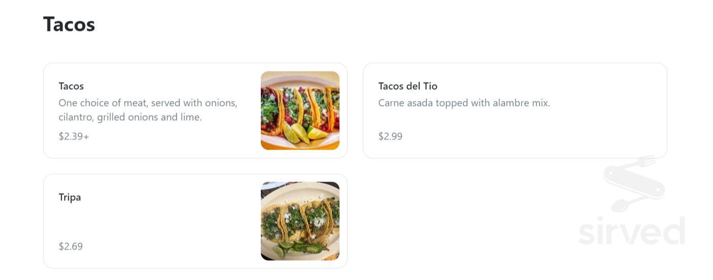 Primos Decatur Tx Menu for Los Primos Tacos & More in Dallas, TX | Sirved