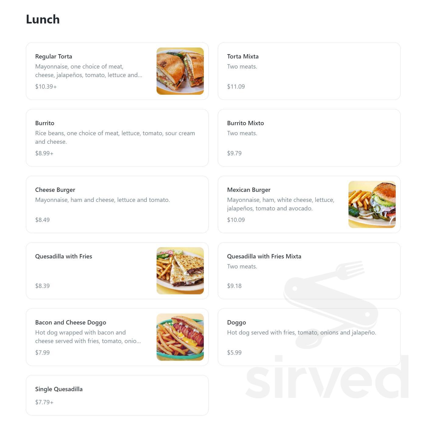 Primos Decatur Tx Menu for Los Primos Tacos & More in Dallas, TX | Sirved