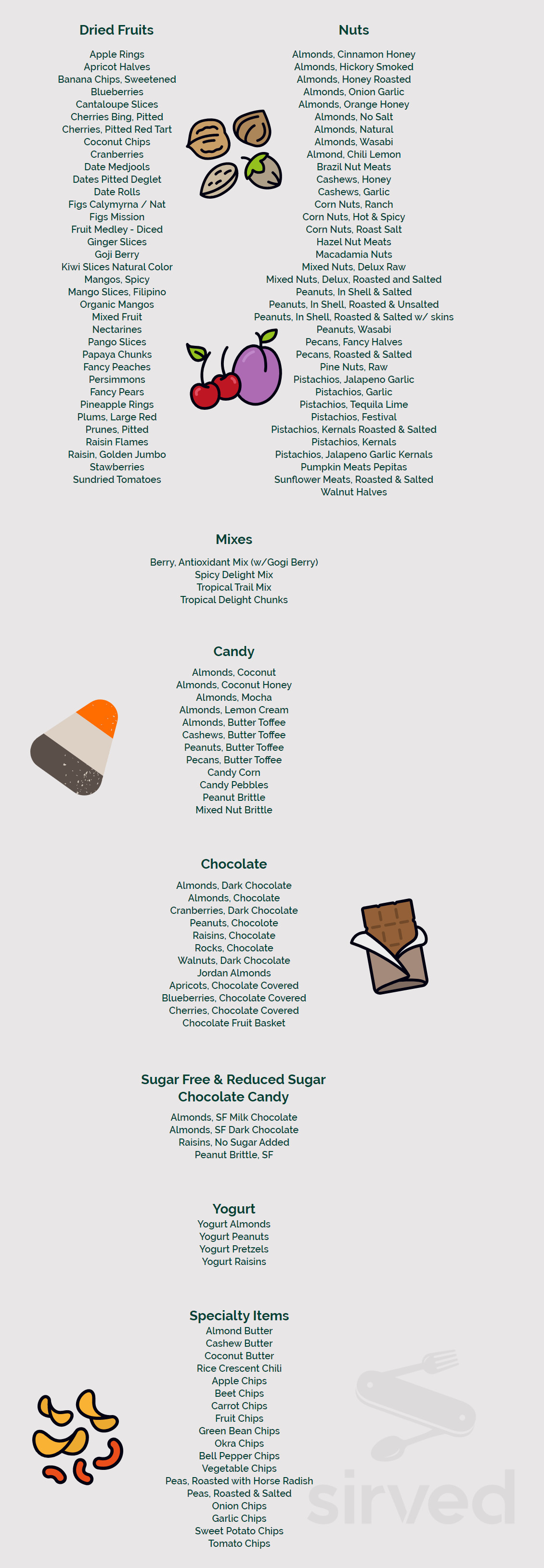 Menu for Merced Fruit Barn in Merced, CA | Sirved