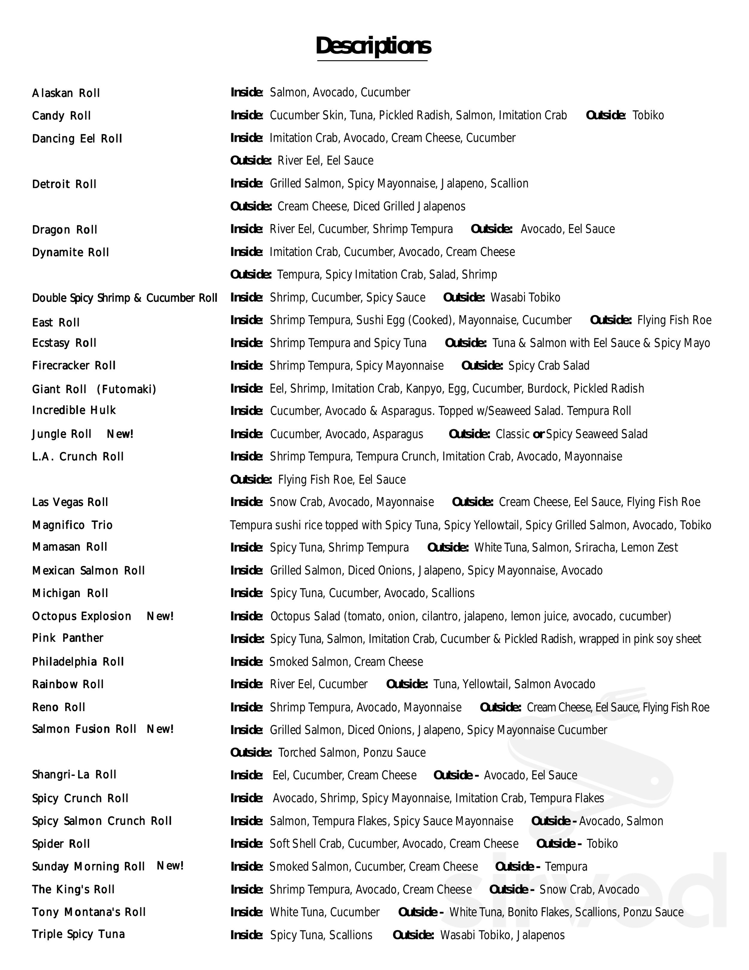Midtown ShangriLa menus in Detroit, Michigan, United States