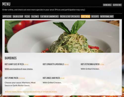 Russo's New York Pizzeria And Italian Kitchen Pearland Menu