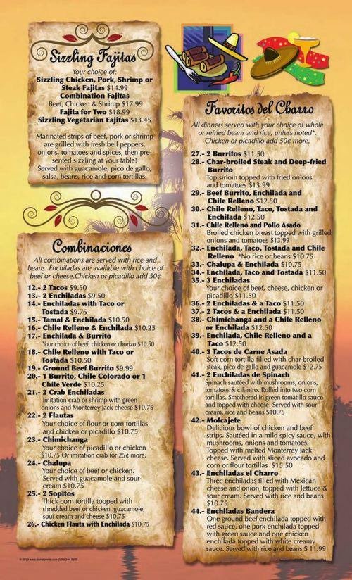 San Blas Mexican Restaurant menu in West Linn, Oregon, USA