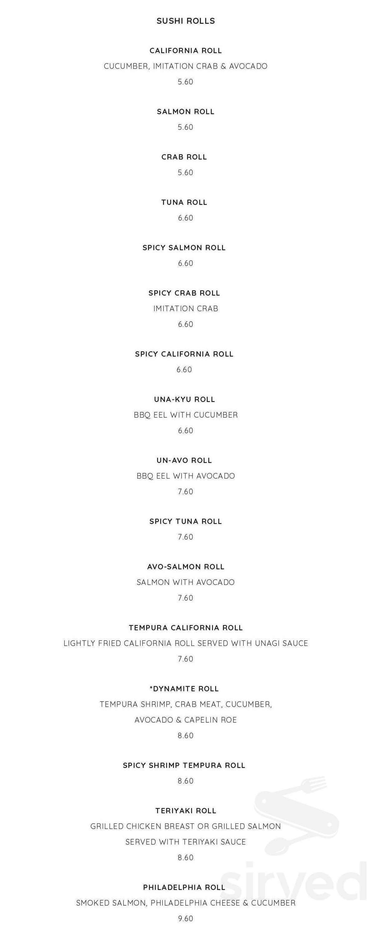 Teriyaki Town menu in Lindsay, Ontario