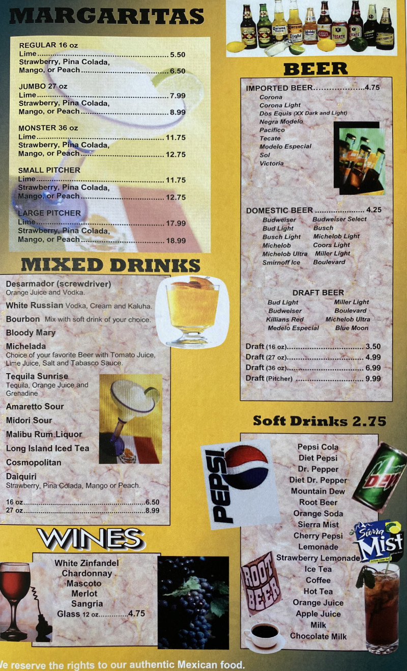 El Rancho Viejo menu in Boonville, Missouri, USA