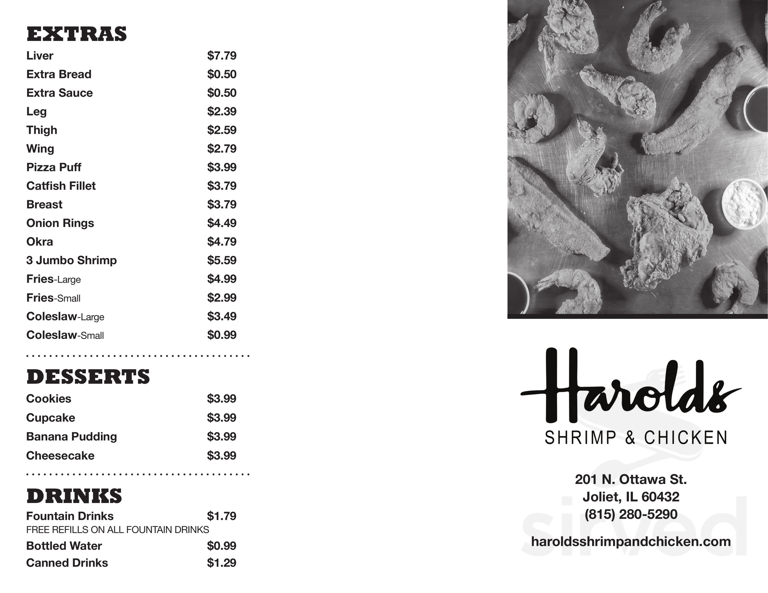 Harold's Shrimp & Chicken - Miami Beach menus in Miami Beach, Florida ...