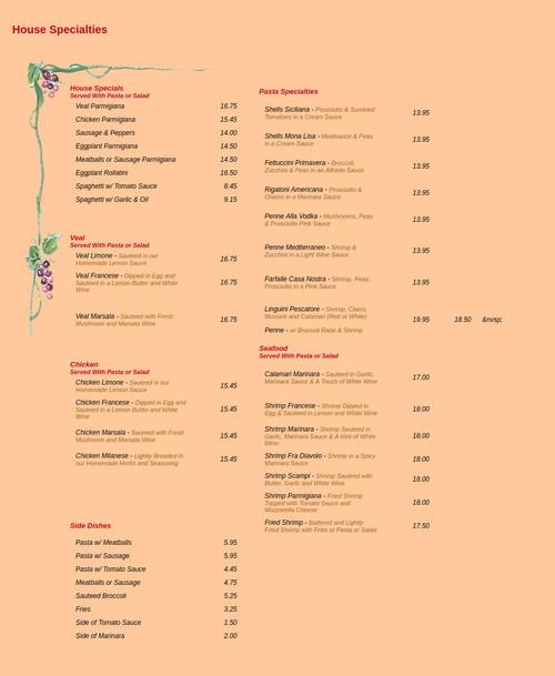 Denville Pizzeria menu in Denville, New Jersey, USA
