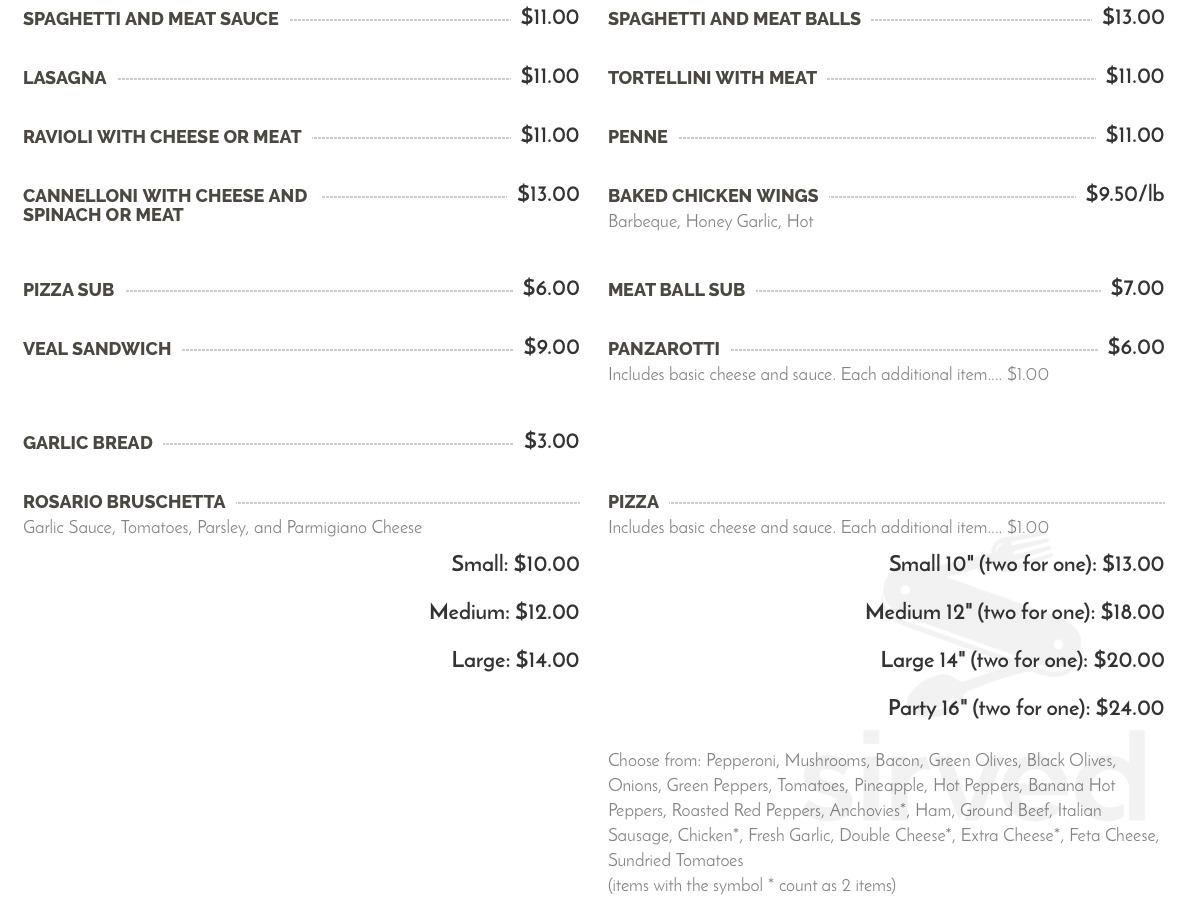 Capri Pizza take out menu in Cambridge, Ontario