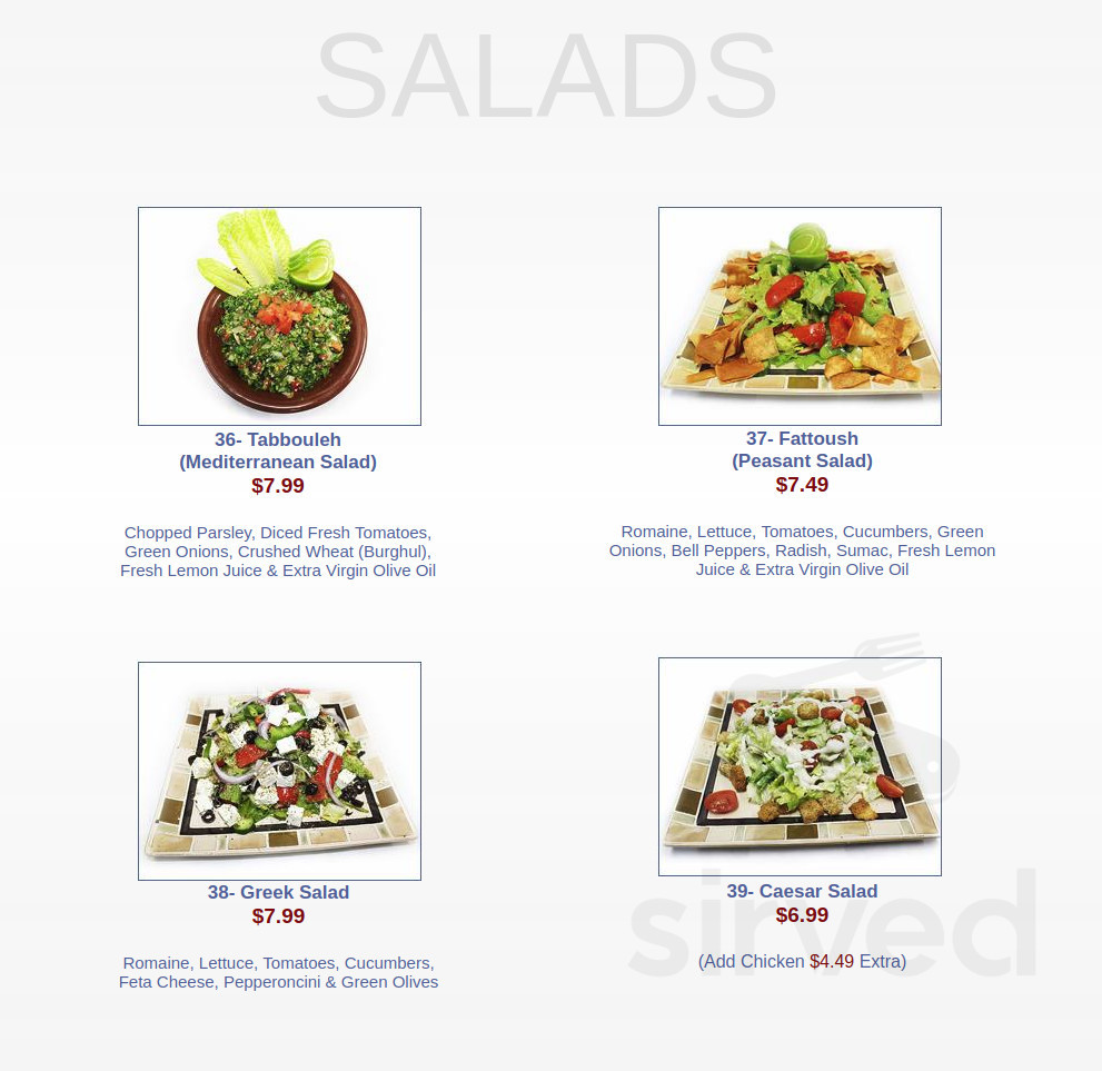 Golden Olive menu in Huntington Beach, California