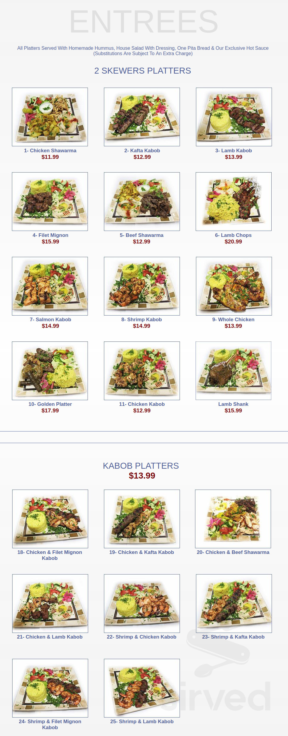 Golden Olive menu in Huntington Beach, California