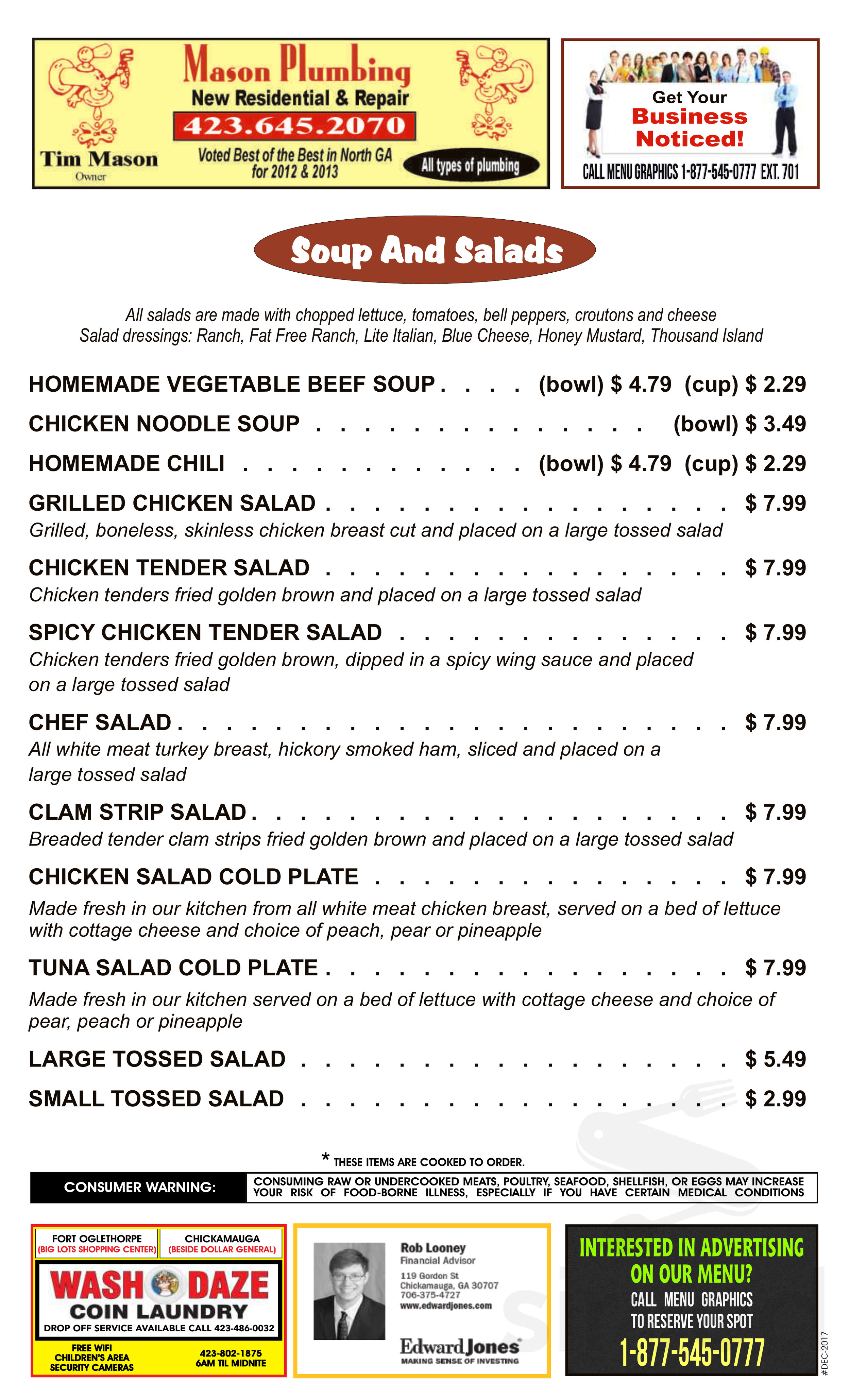 DariDip menu in LaFayette, USA