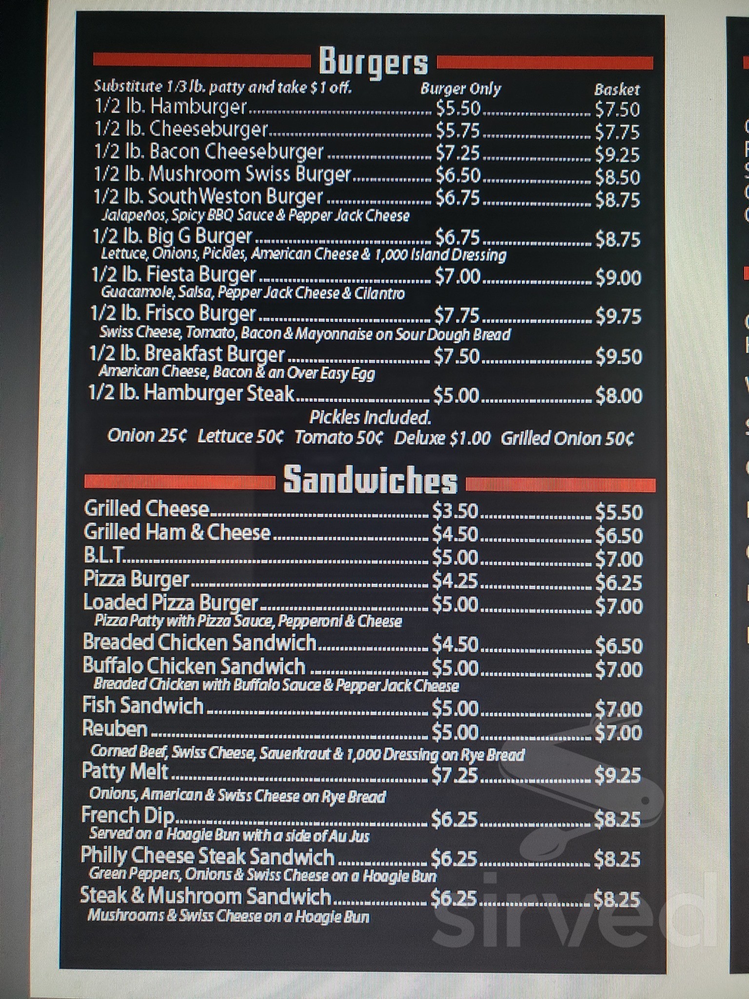 Lemke's Bar & Grill menus in Aurora, South Dakota, United States