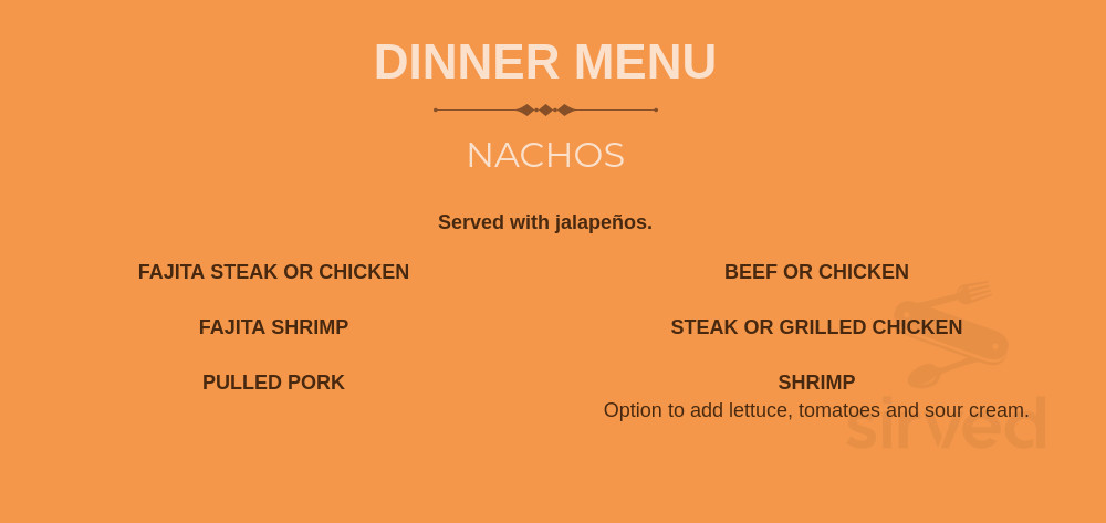 Hacienda San Miguel: House of Tequila menu in Moss Point, Mississippi, USA