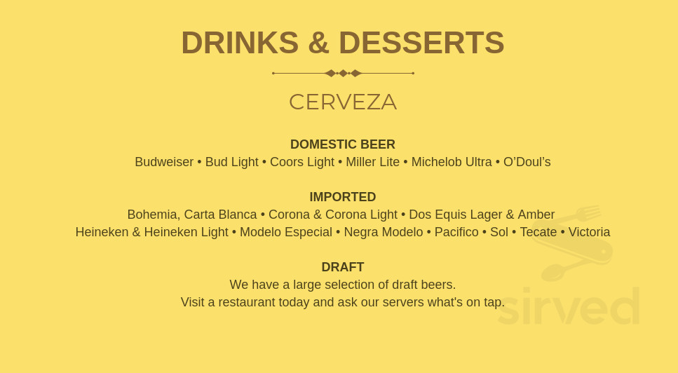 Hacienda San Miguel: House of Tequila menu in Moss Point, Mississippi, USA