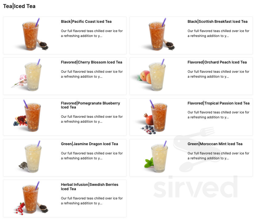 Coffee Bean and Tea Leaf menus in Baltimore, Maryland, United States