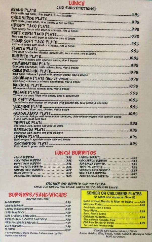 La Esperanza Mexican Restaurant menu in Odessa, Texas, USA