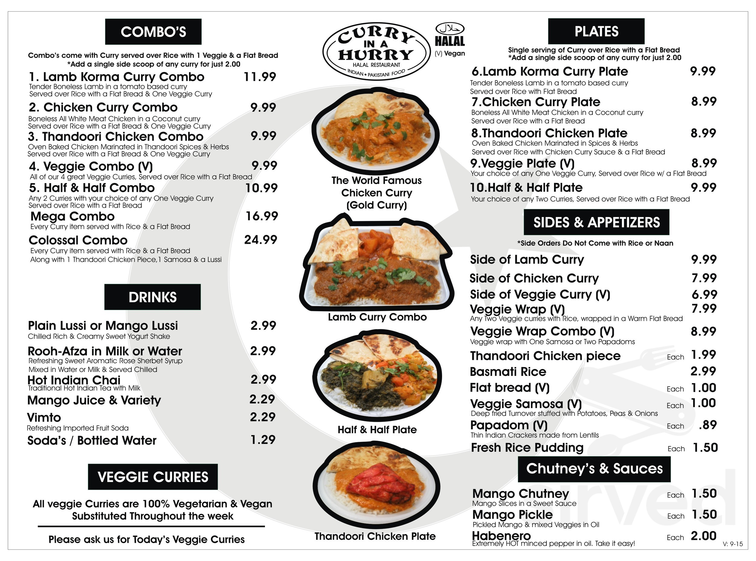 Curry in a Hurry Menu - Salt Lake City, Utah | Sirved