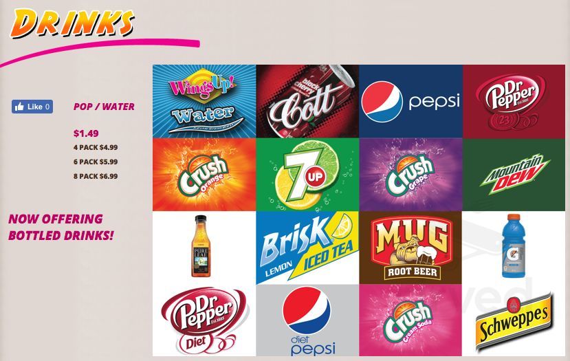 WingsUp! London Wellington menu in London, Ontario, Canada