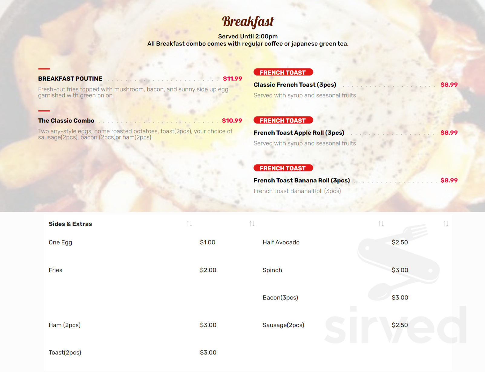 Colala Poutine & Bar menu in Beaverton, Ontario, Canada