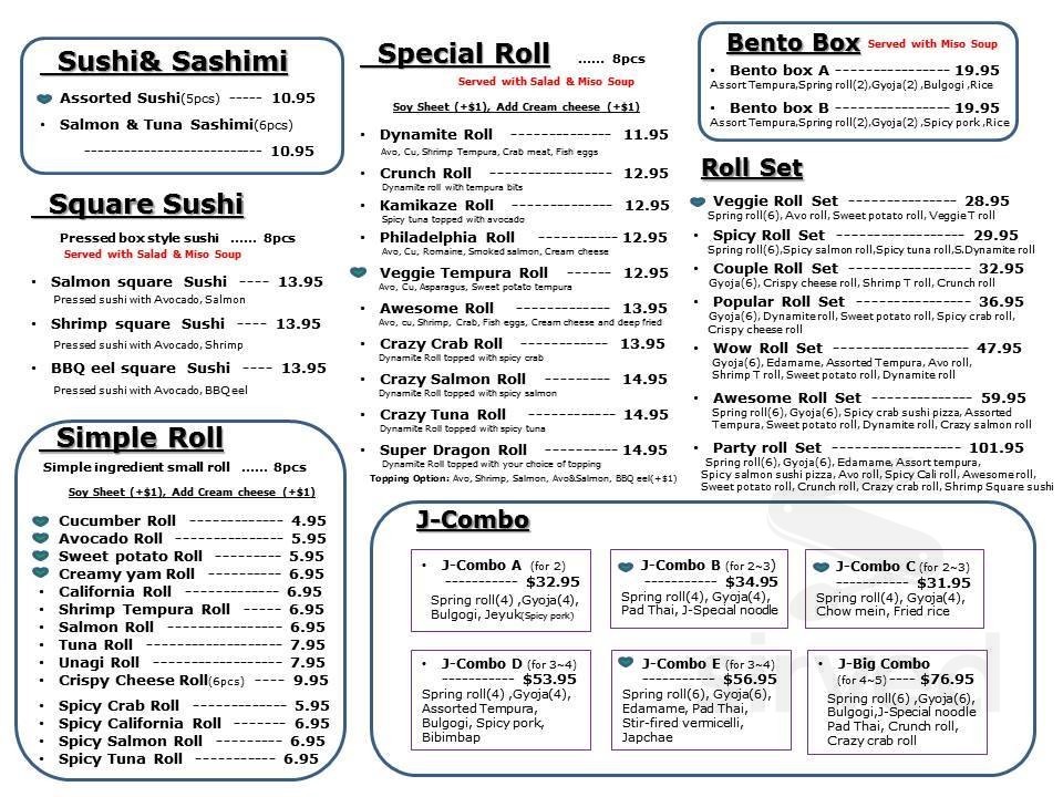 js fresh bar and kitchen menu