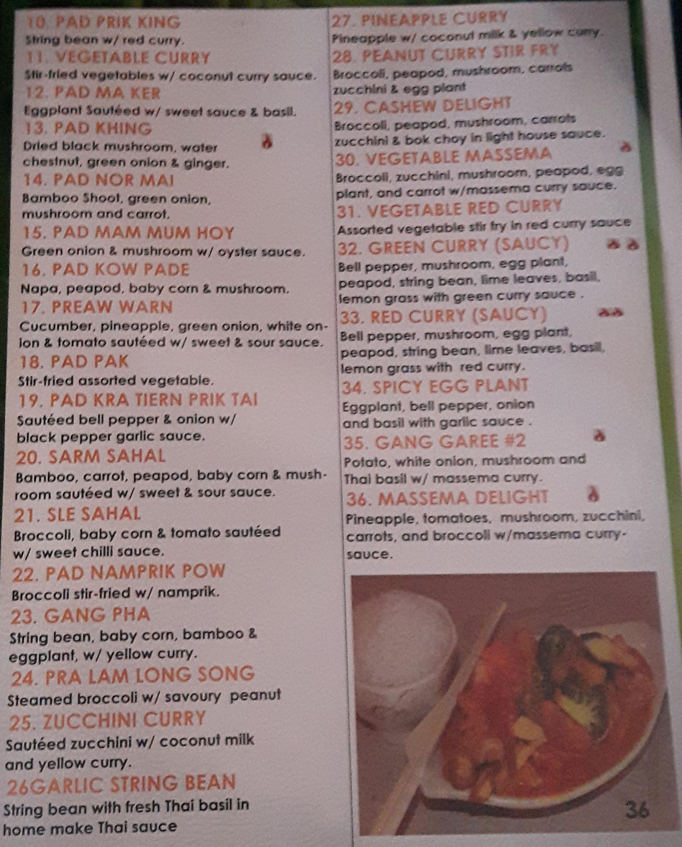 Vang's Thai Sushi Restaurant menus in