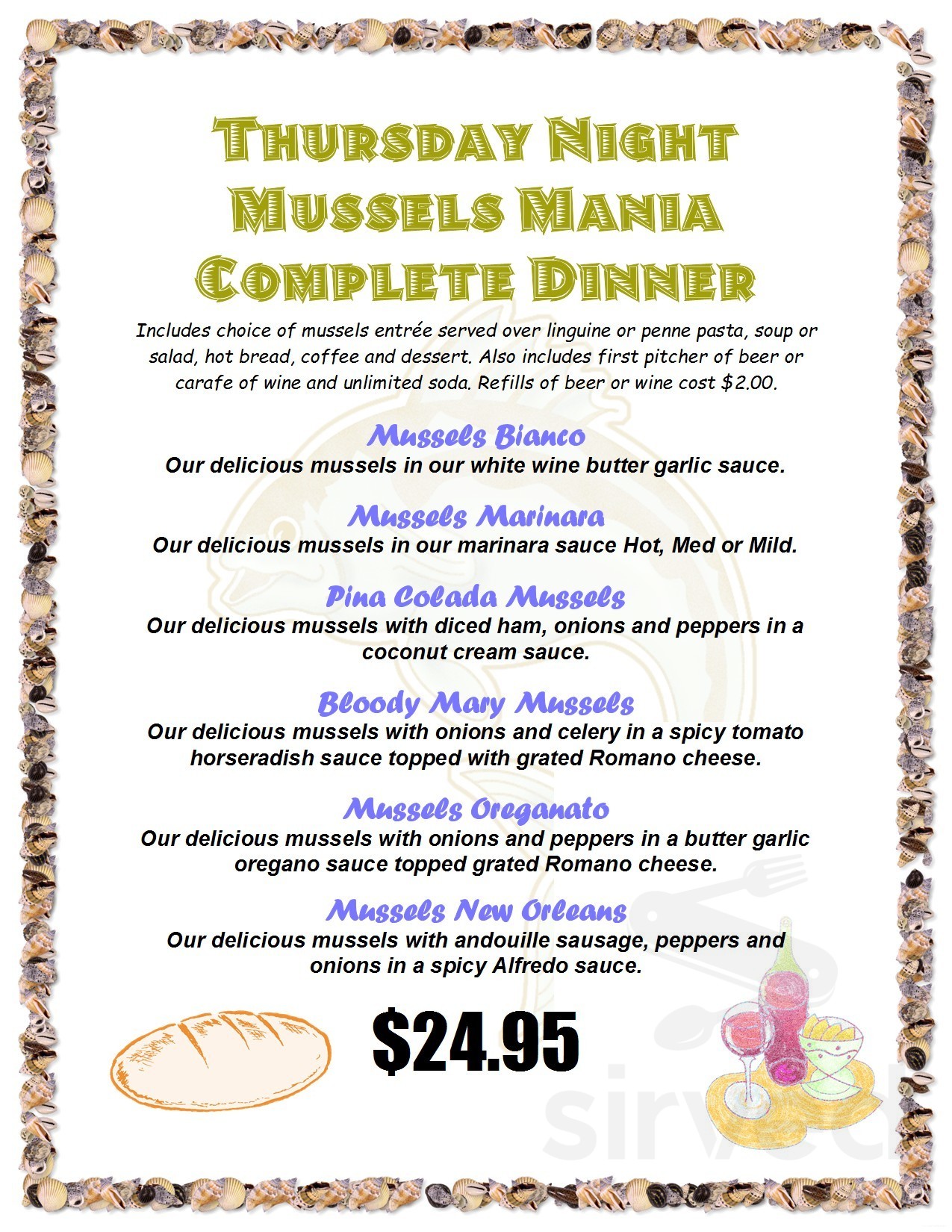 Menu Massapequa NY's Corner Galley Sirved