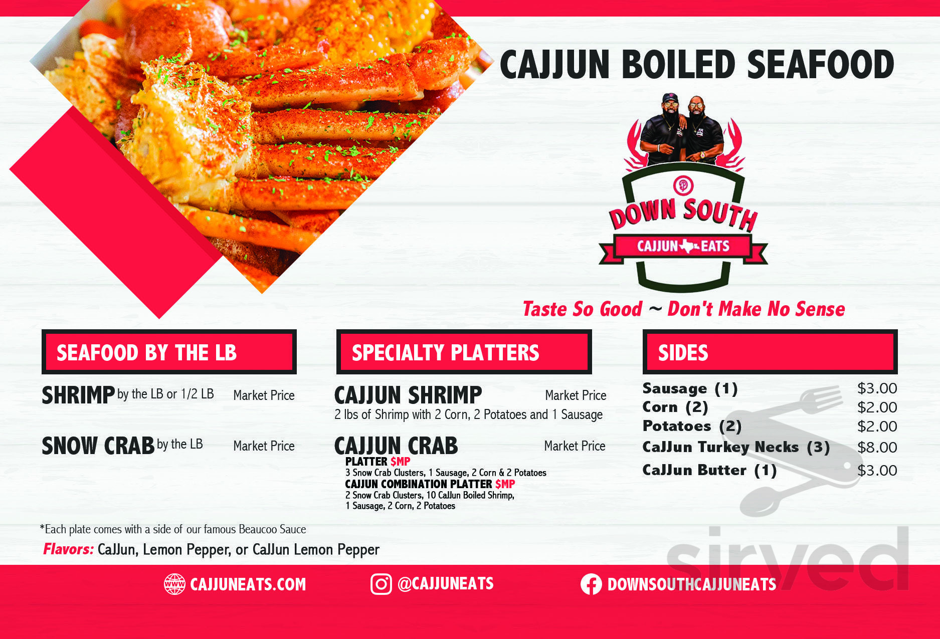 Down South CaJJun Eats menu in Pflugerville, Texas, USA