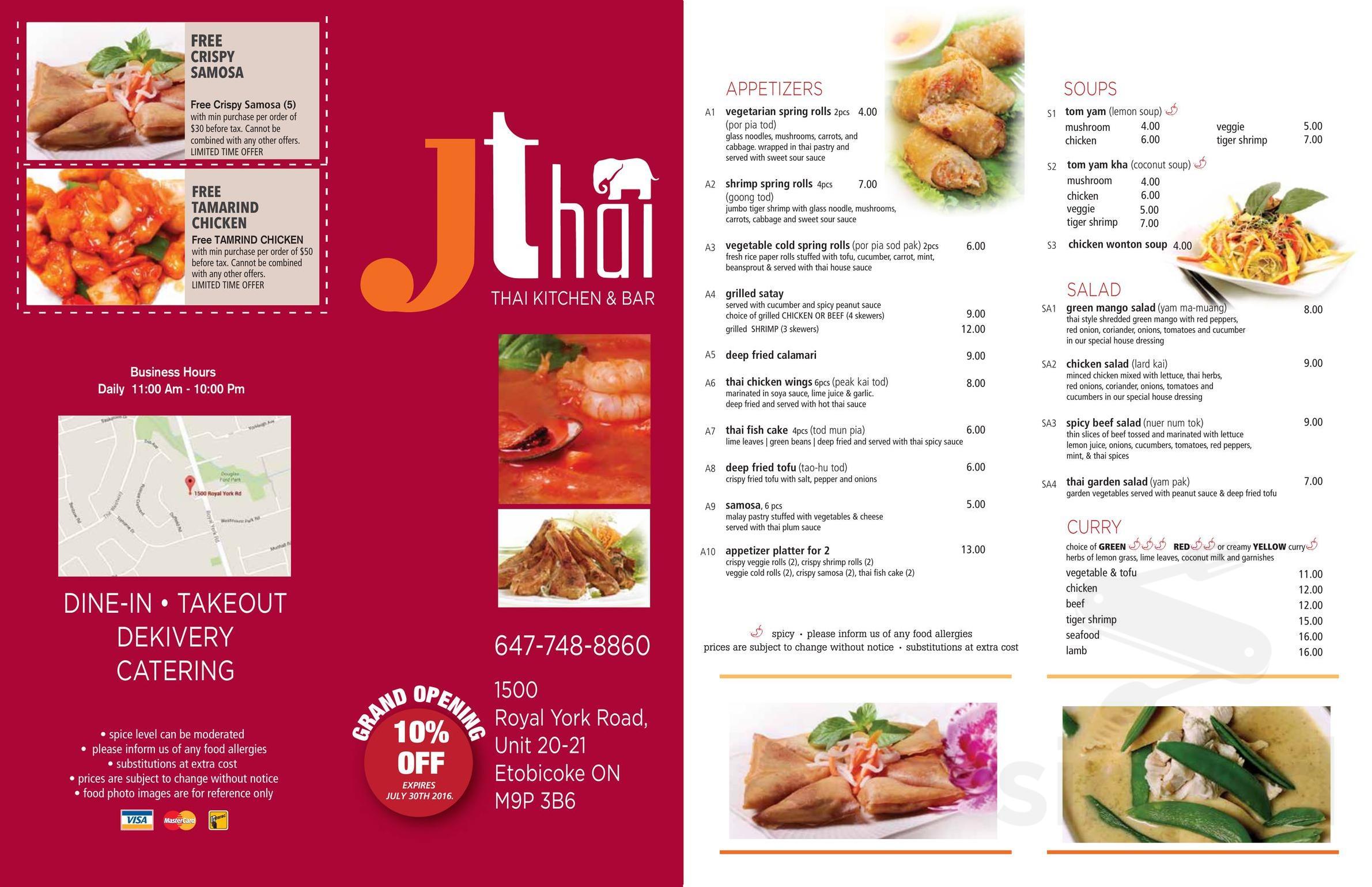 Joyous Thai Phaze 2 menu in Etobicoke, Ontario, Canada