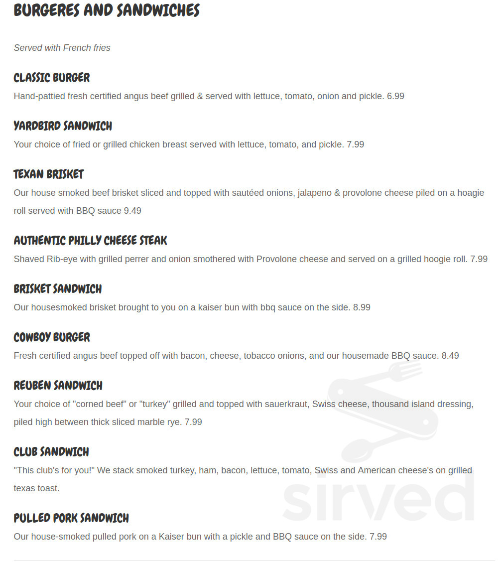 Michael's Casual Dining menu in Athens, Tennessee, USA