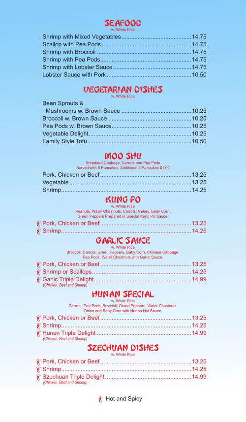 Lee Wah Chen Restaurant menu in Moultonborough, New Hampshire, USA
