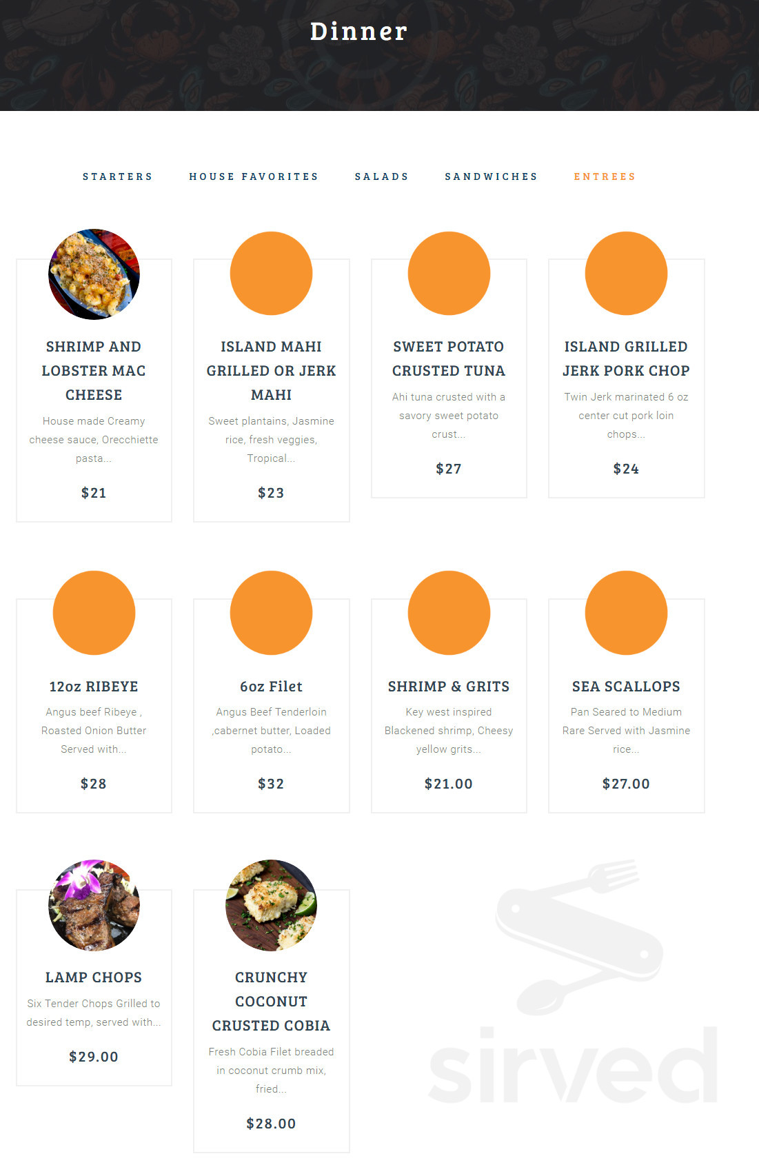 Harborcove Seafood Bar & Grill menu in Fort Pierce, Florida, USA