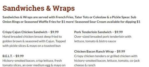Menu for Ole Piper Inn in Blaine, MN | Sirved