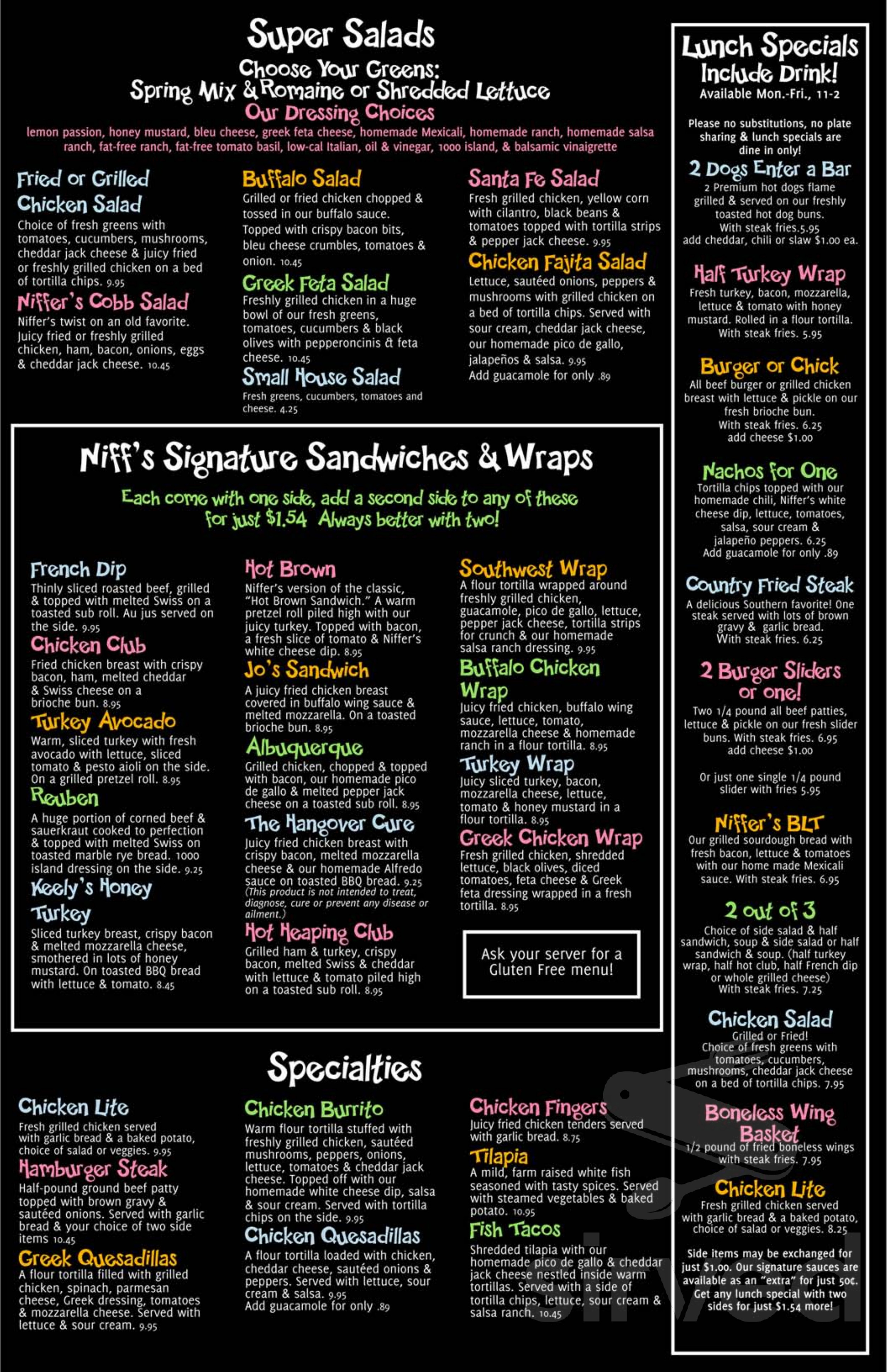 Niffer's Place Opelika menu in Opelika, Alabama, USA