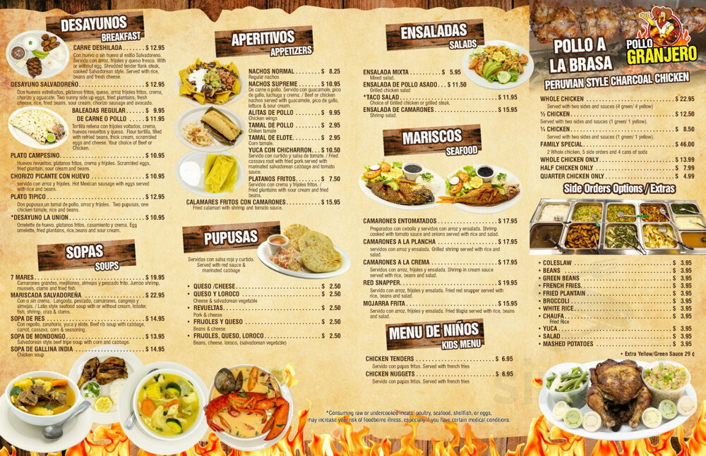 Menu for Pollo Granjero in Hyattsville, MD Sirved