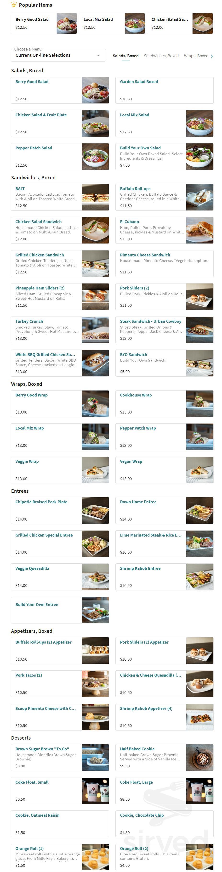 Urban Cookhouse Menu.pdf Urban Cookhouse menu in Nashville, Tennessee, USA