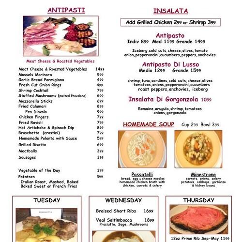 La Cantina Italiana menu in Framingham, Massachusetts, USA