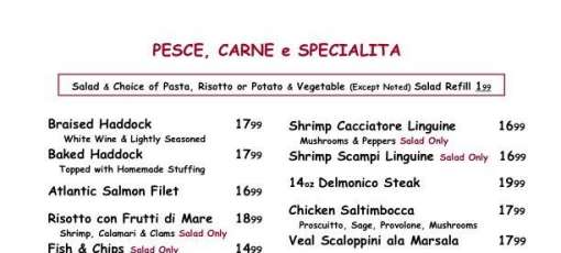 Menu for La Cantina Italiana in Framingham, MA | Sirved