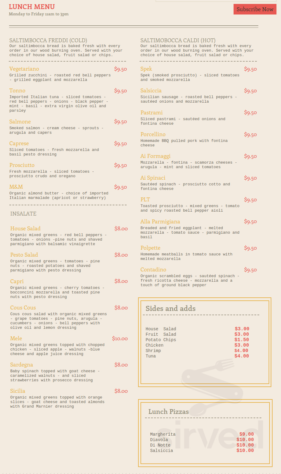 Cibo Menu.pdf Menu for CIBO in Phoenix, AZ | Sirved