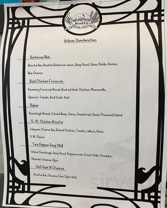 Wingfield Bread Company menus in Camp Verde, Arizona, United States