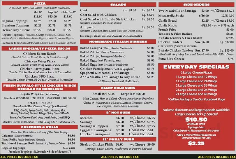 Paladino's Cicero Pizza menus in Cicero, New York, United States